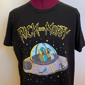 Rick and Morty UFO Space Ship Cartoon Network Adult Swim T-Shirt Mens' Size M